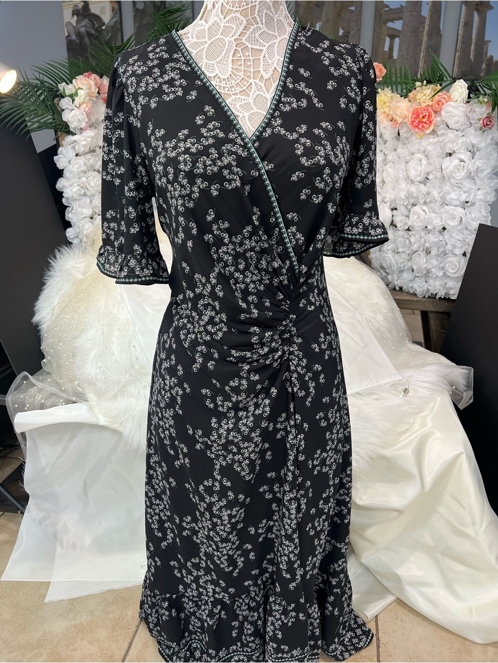 Max Studio Black and White Floral Dress - Picture 3 of 13